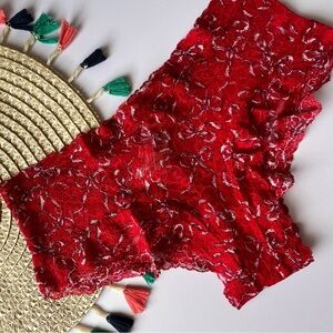 Victoria's Secret The Lacie Posey Lace Cheeky Panty Lipstick Bows Medium NEW